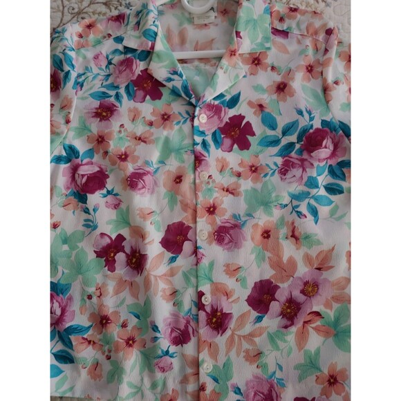 Bonworth Womens Floral Print Button Down Blouse Top Size Small - Picture 3 of 11